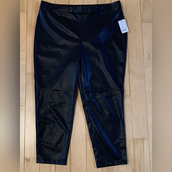 Sonoma x Denise Bidot Vegan Leather Leggings Plus Size 3X Black Pants Faux Moto - Picture 5 of 14